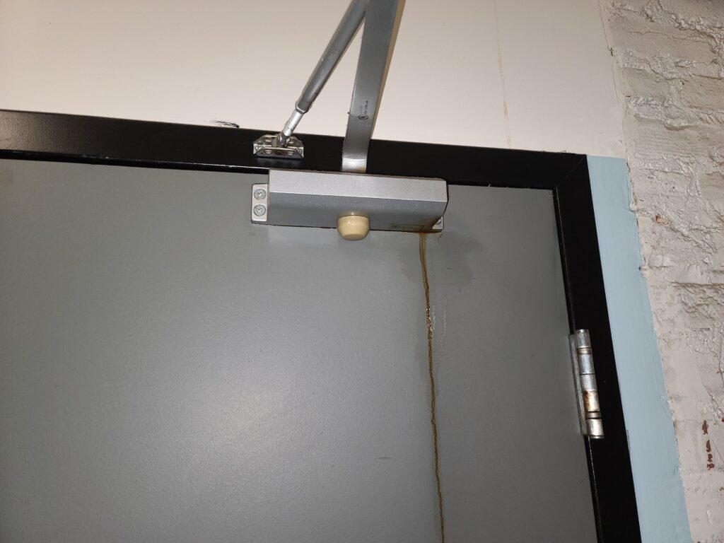 When door closers fail they have a tendency to leak before slamming